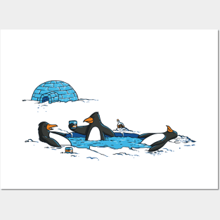 Relaxing penguins Posters and Art